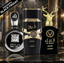 O trio de perfumes árabes mais desejado do momento — 100ml cada! ASAD Lattafa • Fakhar Black • Al Noble 🔥 Kit limitado do Esquenta Black Friday